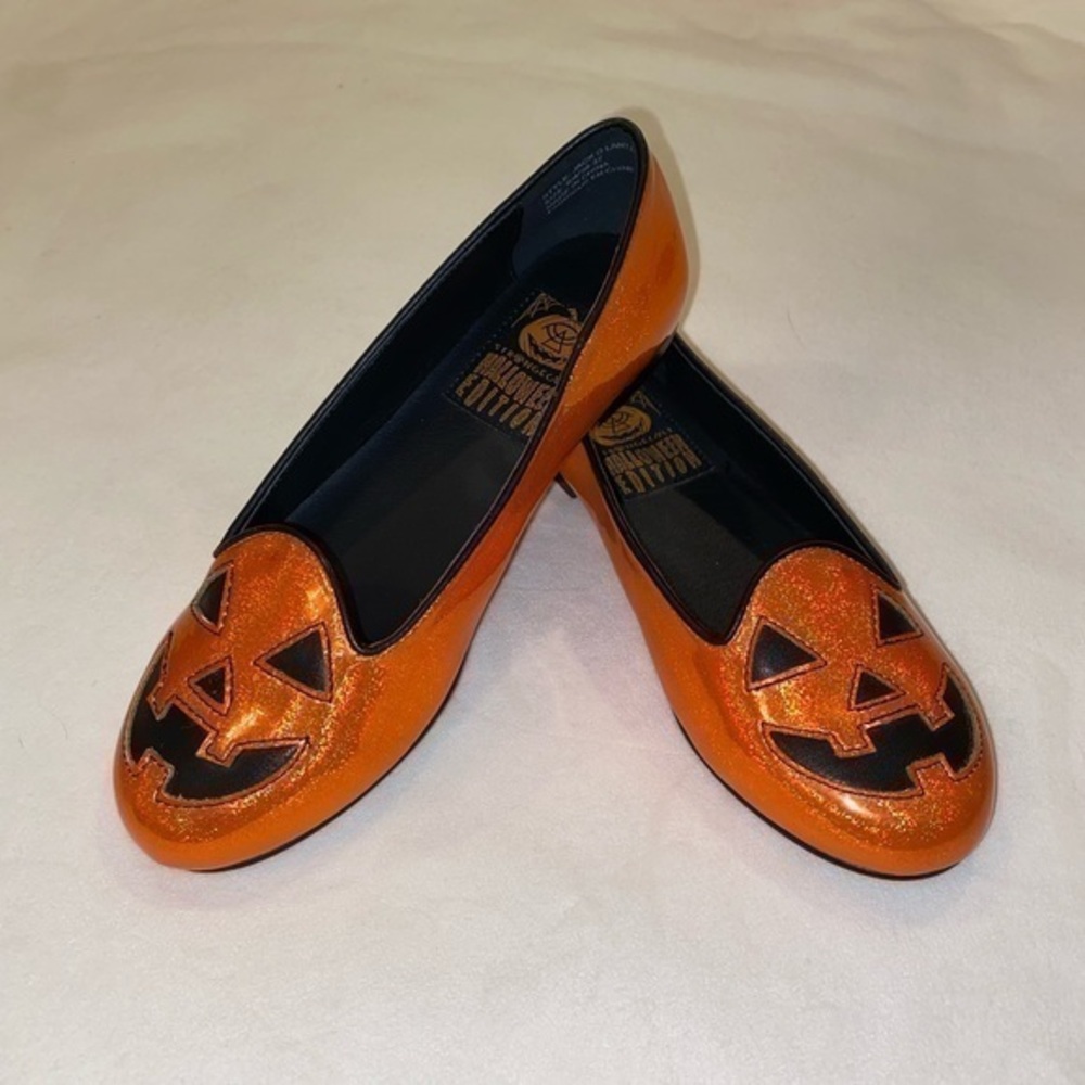 Orange Halloween Jack-O'-Lantern Flats